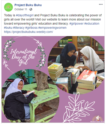 Screen shot of Project Buku Buku facebook post