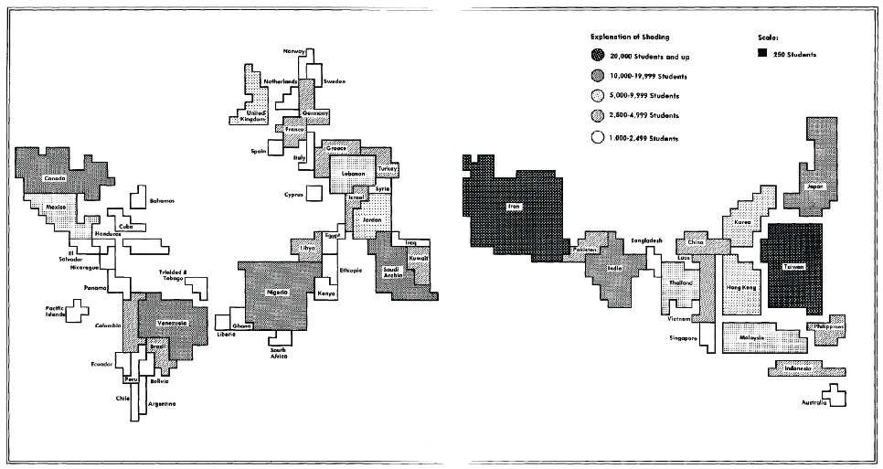 Cartogram from early 1980s