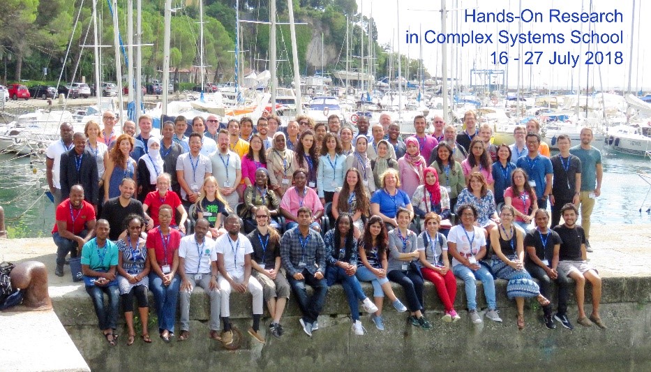 An image of IIE-SRF Fellow Dr. Amer al-Qaaod with his colleagues at the Abdus Salam International Centre for Theoretical Physics (ICTP) in Trieste, Italy.