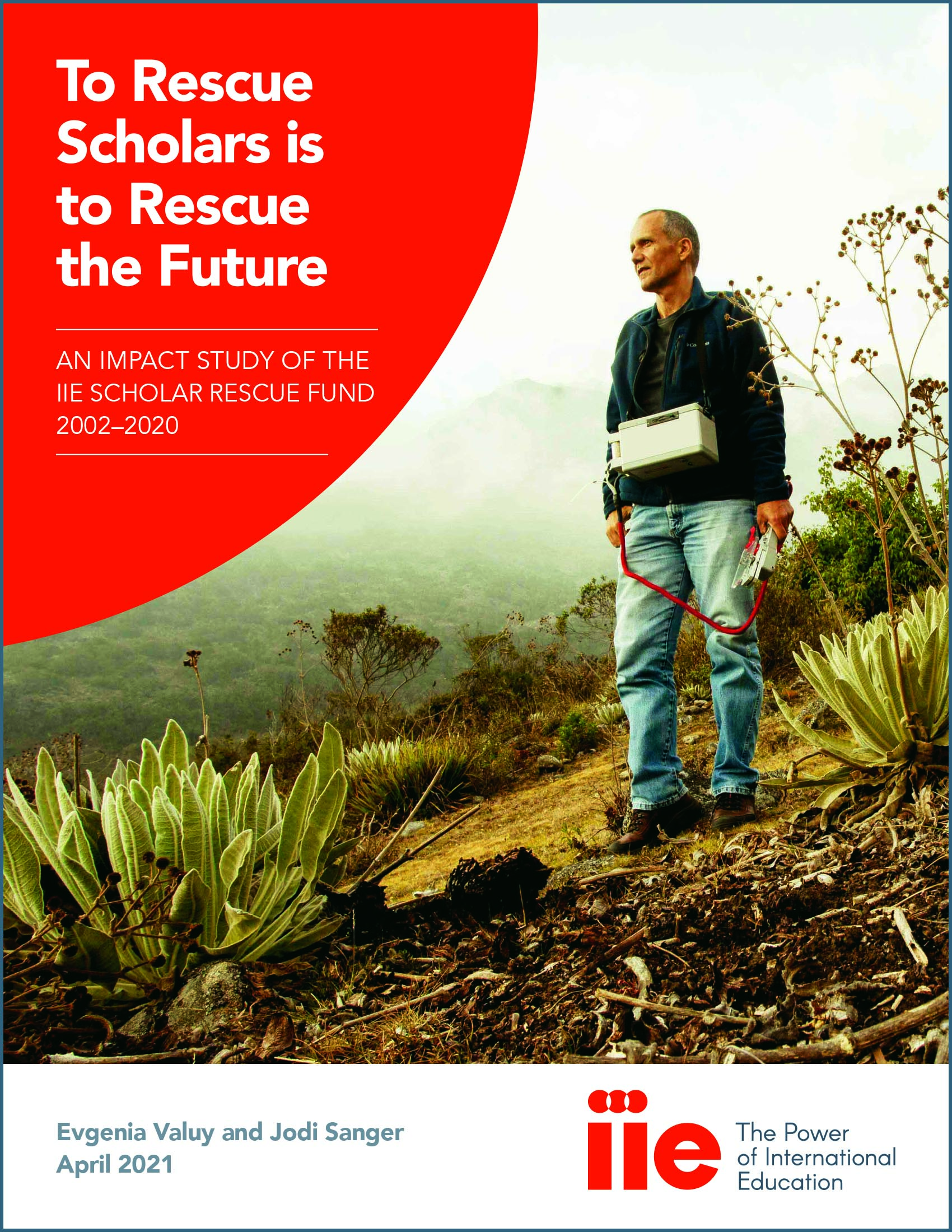 Report cover with man standing on hillside