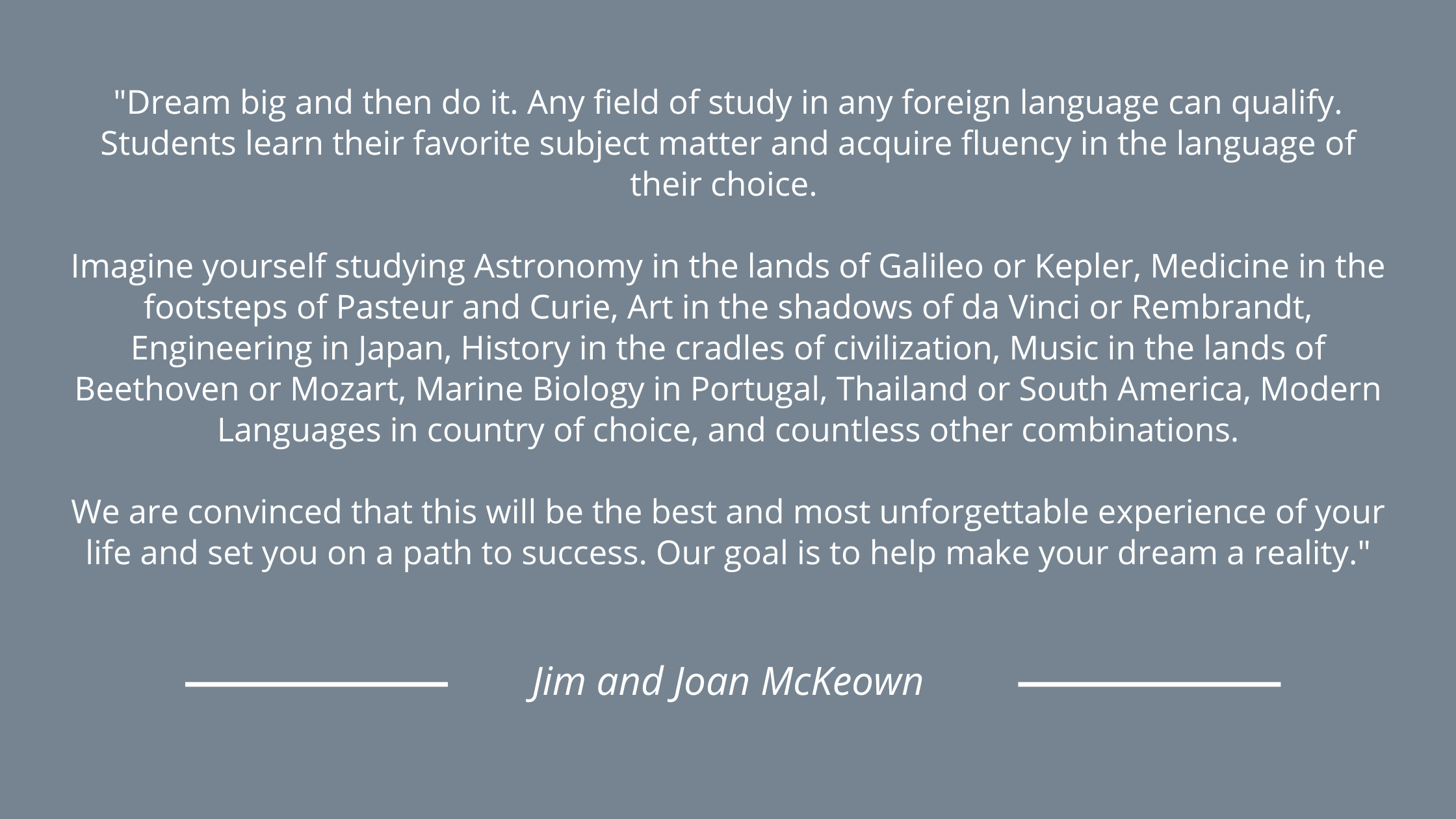 Jim and Joan McKeown Quote