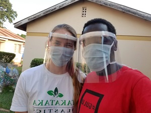 Testing Takataka face shields with Peter