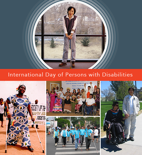 International Day of Persons with Disabilities Collage. Images of IFP alumni who live with disabilities or do advocacy work