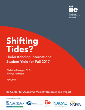 Report Cover: Shifting Tides - Understanding International Student Yield for fall 2017