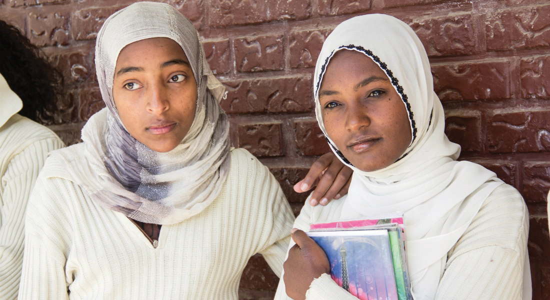 Ethiopian girls in secondary school