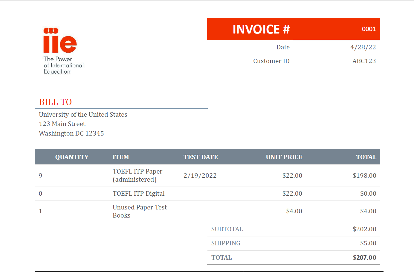 Invoice Sample