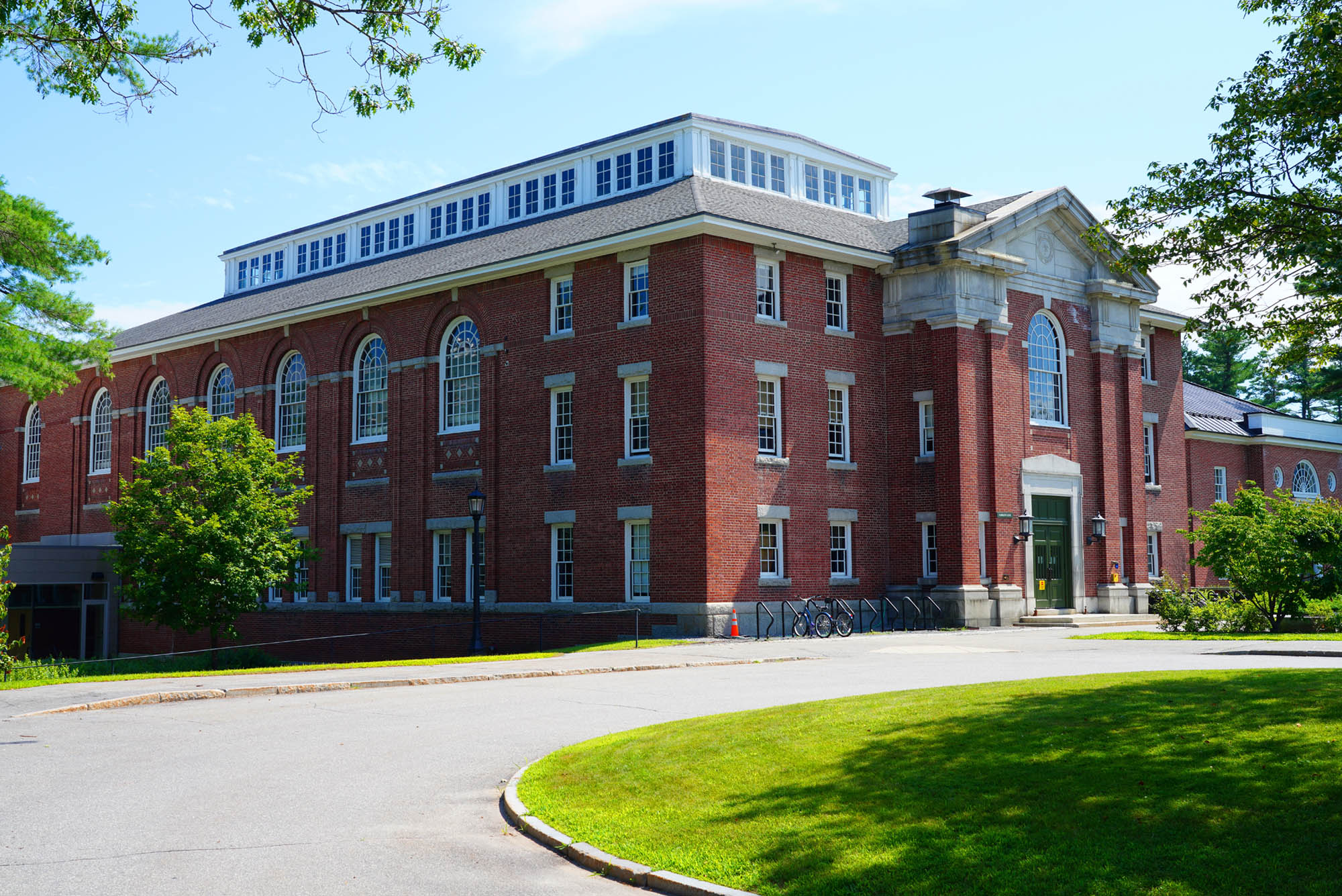 View of the campus of Bowdoin College, a private liberal arts college located in Brunswick, Maine, United States.