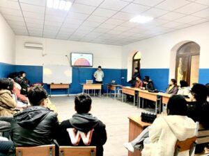 Afghan refugees attending the IIE Centennial Fellowship Project info session