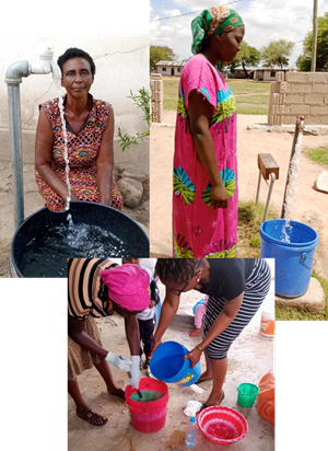 Women Getting Water Restored and Making Liquid Soap