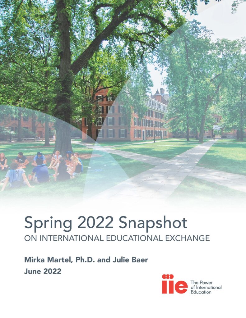 The cover image of the Spring 2022 Snapshot on International Educational Exchange