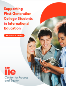 Cover of the 'Supporting First-Generation College Students in International Education' resource guide