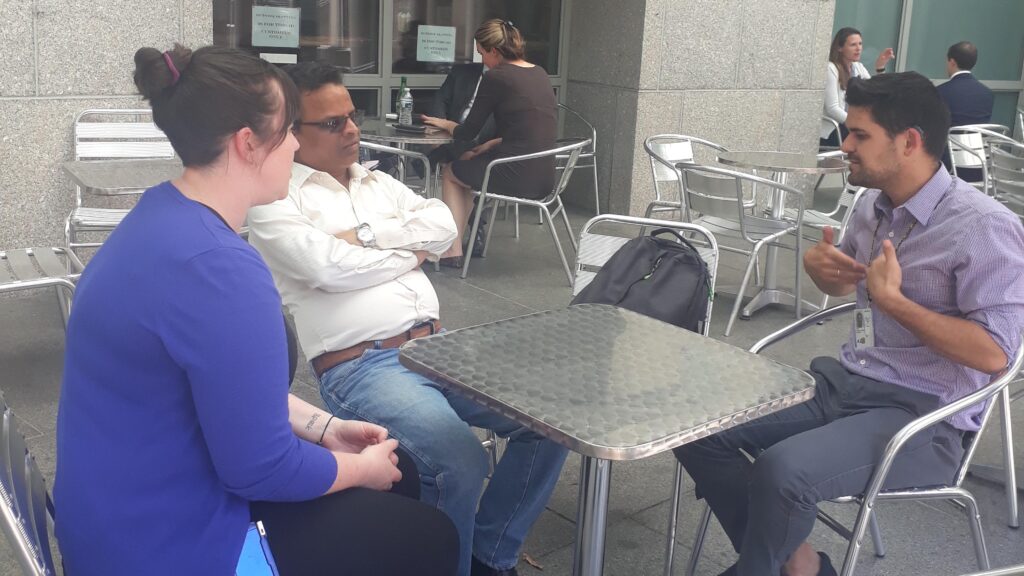 Dev Datta Joshi interacting on The Right to Education for Persons with Disabilities, with Joshua (Josh) Josa who serves as Disability Inclusive Education Specialist in the Center for Education at USAID in Washington, DC.