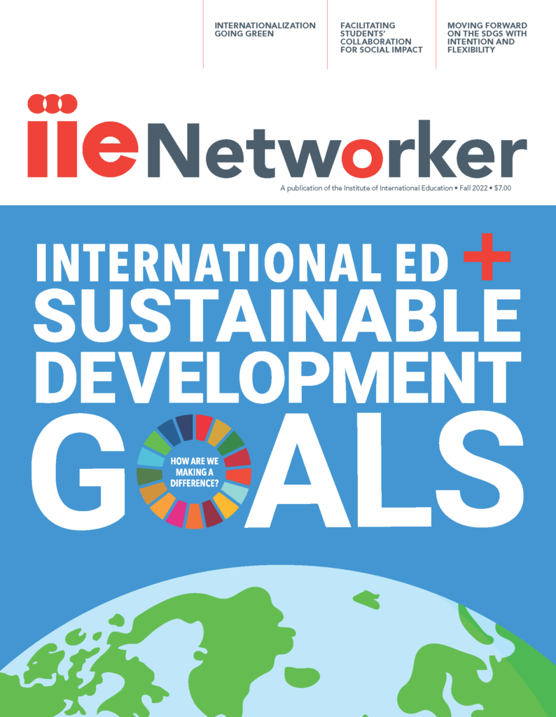 IIENetworker magazine cover with title International Ed + Sustainable Development Goals