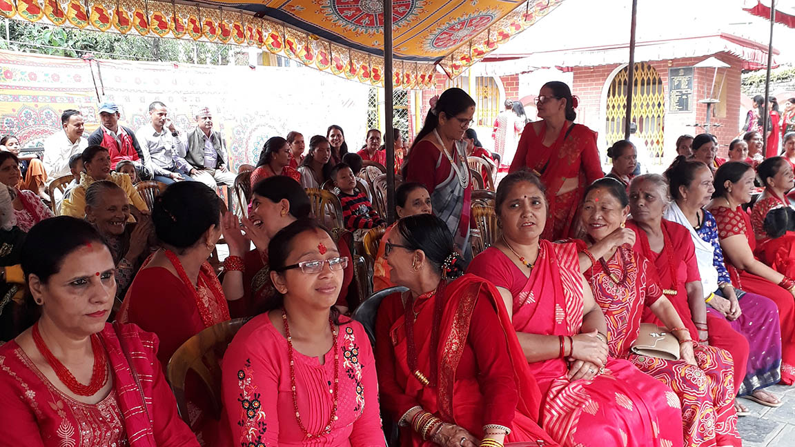 During Teej (the fasting festival of women in Nepal. It usually takes place in August to September in Solar Calendar and lasts for three days) organizing an event to raise awareness to minimize stereotypes prevalent in Nepalese communities about disabled refugees’ social integration.