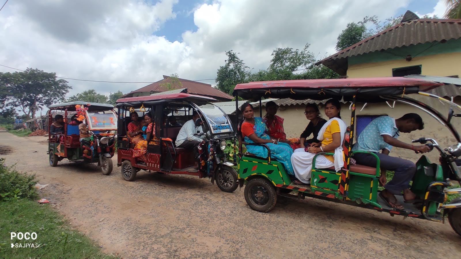 Women travel to the city to purchase supplies.